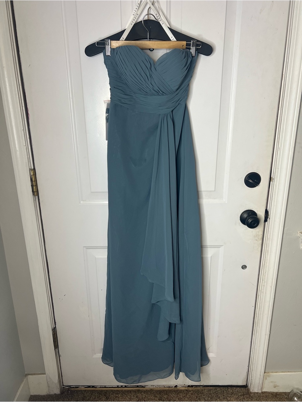 Azazie Verde Chiffon Strapless AZ4705634 Twilight Bridesmaid Dress New With Tags